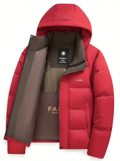 [COMPRA 1 Y LLEVA 2] Chaqueta de invierno para hombre con capucha desmontable – Abrigo informal y elegante con bolsillos + ¡Reloj exclusivo de regalo!