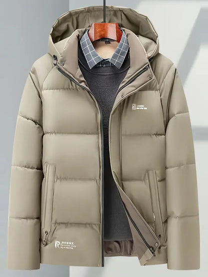 [COMPRA 1 Y LLEVA 2] Chaqueta de invierno para hombre con capucha desmontable – Abrigo informal y elegante con bolsillos + ¡Reloj exclusivo de regalo!