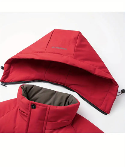 [COMPRA 1 Y LLEVA 2] Chaqueta de invierno para hombre con capucha desmontable – Abrigo informal y elegante con bolsillos + ¡Reloj exclusivo de regalo!