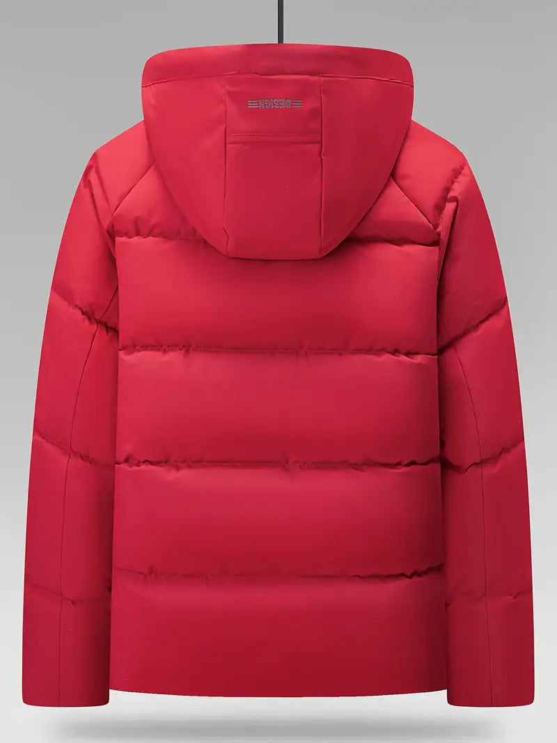 [COMPRA 1 Y LLEVA 2] Chaqueta de invierno para hombre con capucha desmontable – Abrigo informal y elegante con bolsillos + ¡Reloj exclusivo de regalo!
