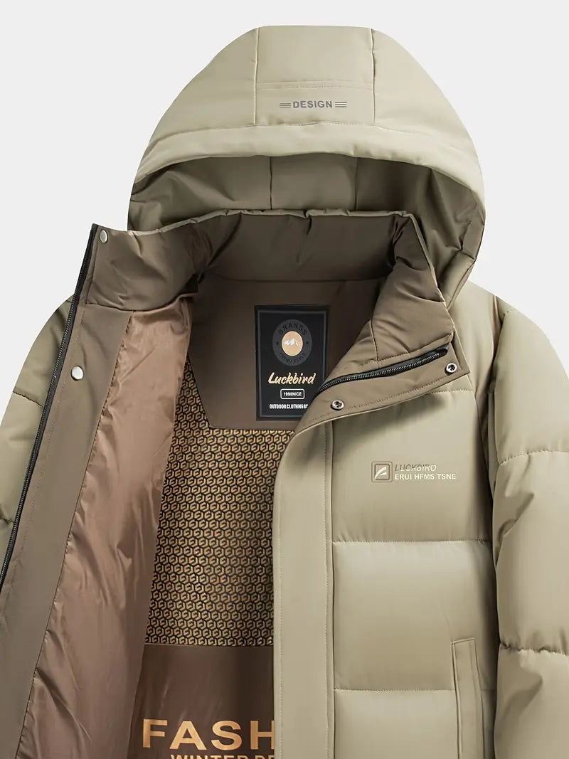 [COMPRA 1 Y LLEVA 2] Chaqueta de invierno para hombre con capucha desmontable – Abrigo informal y elegante con bolsillos + ¡Reloj exclusivo de regalo!